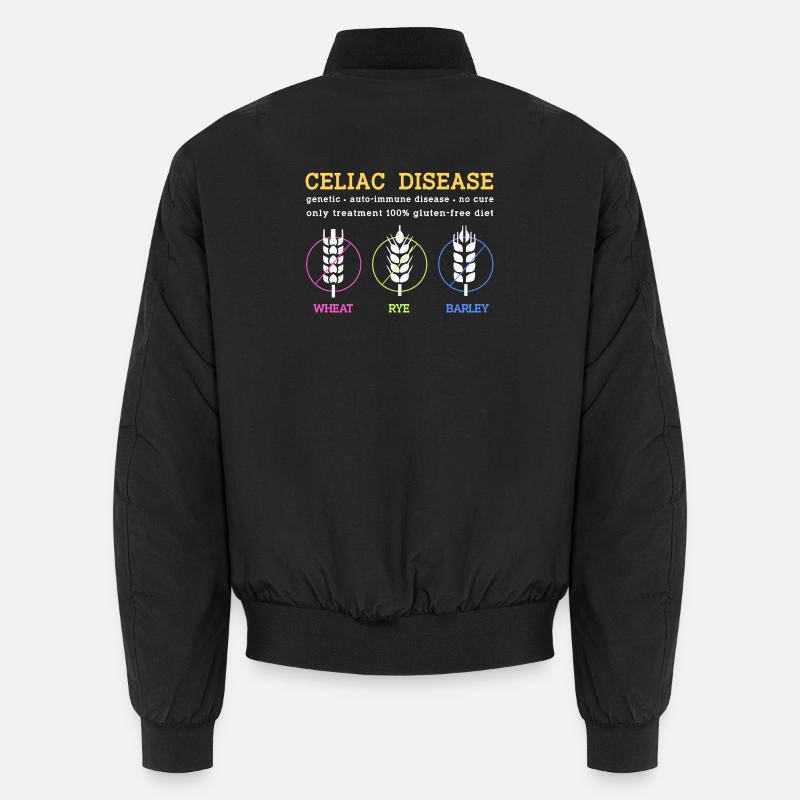 Gluten Free Celiac Disease - Unisex Bomber Jacket - black