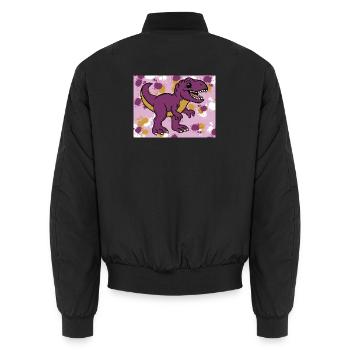 Allosaurus Dino - Unisex Bomber Jacket - black - Back - AI Model Male 185 light (185cm)