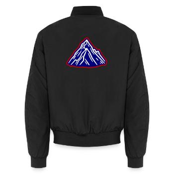 Mountains Symbol Alps - Unisex Bomber Jacket - black - Back - AI Model Male 185 light (185cm)