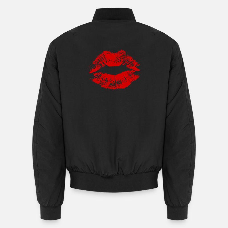 Kissing Lips Lipstick Cadeau Couples Bomber unisexe