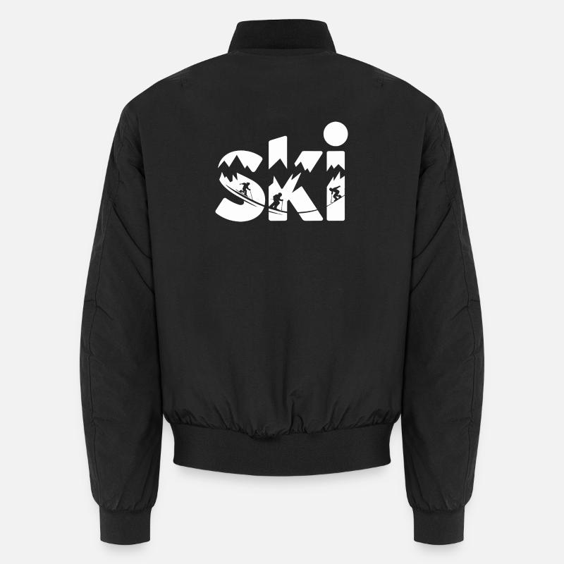 Ski Mountain Panorama Typo Design Unisex Bomber Jacket