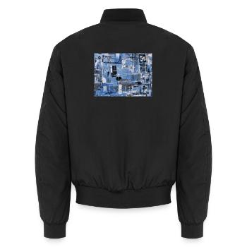 Urban Notation 2 - Unisex Bomber Jacket - black - Back - AI Model Male 185 light (185cm)