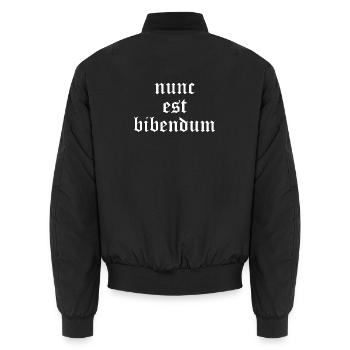 Nunc Est Bibendum - Unisex Bomber Jacket - black - Back - AI Model Male 185 light (185cm)
