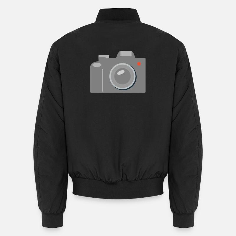 Icône de caméra Gris graphique - Bomber unisexe - noir