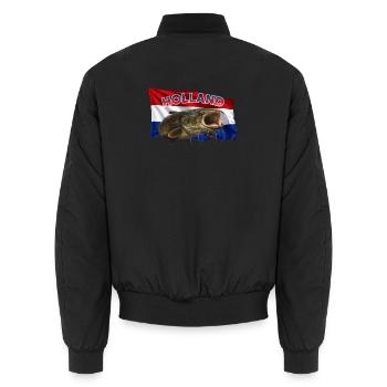 Holland Wels Angeln - Unisex Bomberjacke - Schwarz - Hinten - AI Model Male 185 light (185cm)