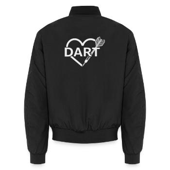 Dart, Dartpfeil Herz Design - Designfarbe variabel - Unisex Bomberjacke - Schwarz - Hinten - AI Model Male 185 light (185cm)