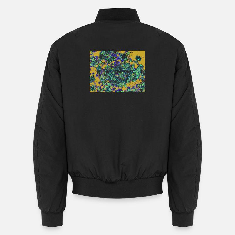 Neonblüten Psychedelisches Floraldesign - Unisex Bomberjacke - Schwarz