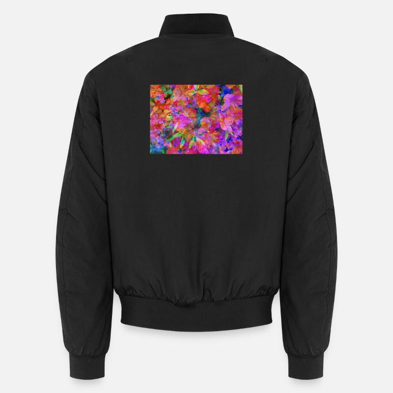 Farbexplosion Blüten-Collage - Unisex Bomberjacke - Schwarz