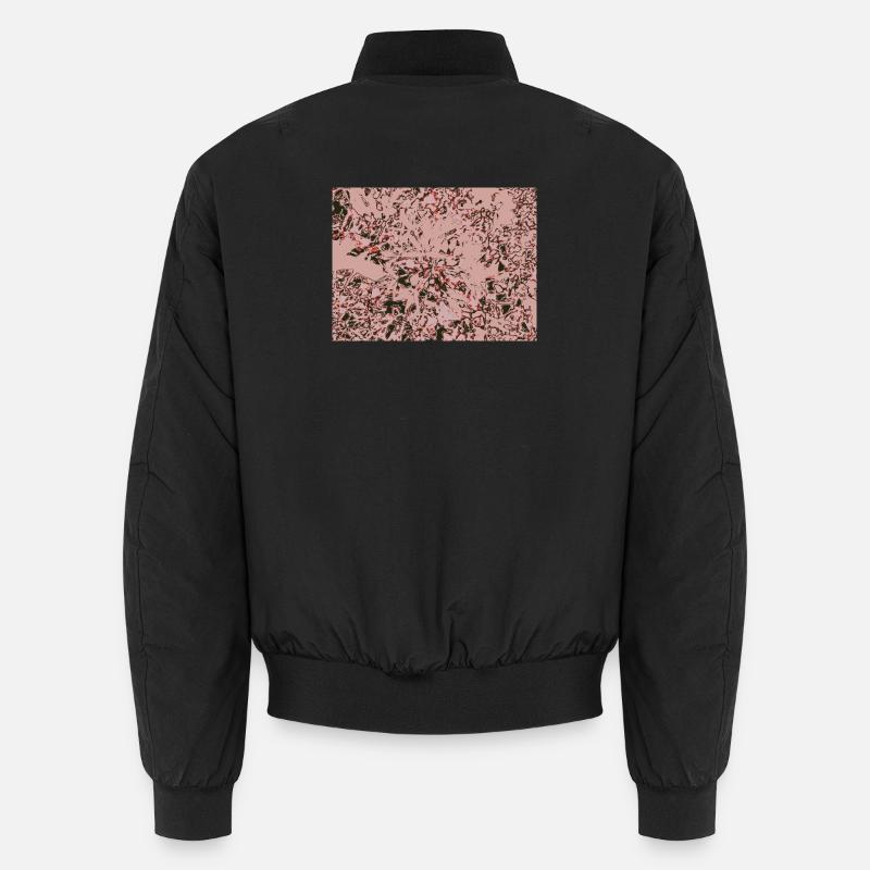 Rose Vines Abstract Pattern - Unisex Bomber Jacket - black
