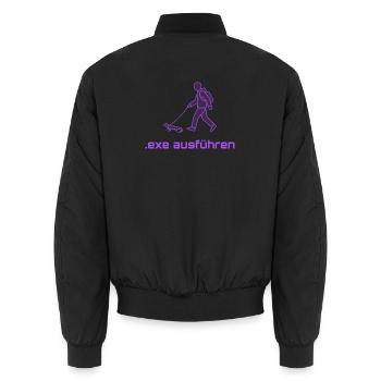 EXE AUSFÜHREN Lustiges Nerd IT Pixel Echse Design - Unisex Bomberjacke - Schwarz - Hinten - AI Model Male 185 light (185cm)