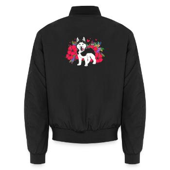 Sibirischer Husky - Unisex Bomberjacke - Schwarz - Hinten - AI Model Male 185 light (185cm)