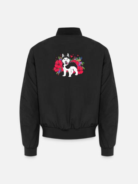 Sibirischer Husky - Unisex Bomberjacke - Schwarz