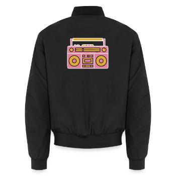 Cassette recorder Cassette recorder - Unisex Bomber Jacket - black - Back - AI Model Male 185 light (185cm)