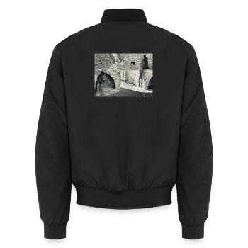 Ombres du monastère sur la pierre - Bomber unisexe - noir - Dos - AI Model Male 185 light (185cm)