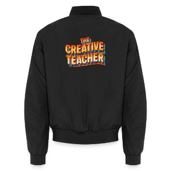 Kreative Lehrerin Teacher Bunt Geschenk - Unisex Bomberjacke - Schwarz - Hinten - AI Model Male 185 light (185cm)