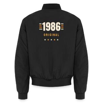 1986 Original Jahrgang Retro 40. Geburtstag Gesche - Unisex Bomberjacke - Schwarz - Hinten - AI Model Male 185 light (185cm)