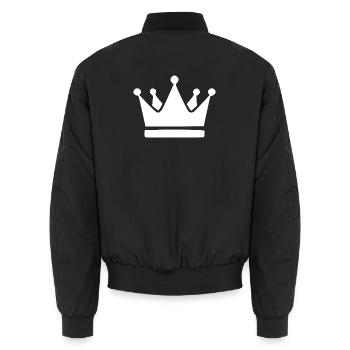 Crown White Birthday Gift Birthday Gifts - Unisex Bomber Jacket - black - Back - AI Model Male 185 light (185cm)