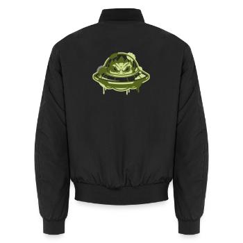Alien Ufo Graffiti Logo - Unisex Bomber Jacket - black - Back - AI Model Male 185 light (185cm)
