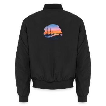 Sailboats Sunset Sea You At Sunset - Unisex Bomber Jacket - black - Back - AI Model Male 185 light (185cm)