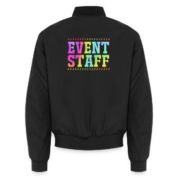 Event Planer Mitarbeiter - Unisex Bomberjacke - Schwarz - Hinten - AI Model Male 185 light (185cm)