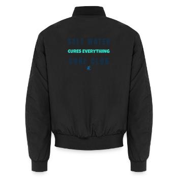 Salt Water Cures Everything Surf Club - Unisex Bomberjacke - Schwarz - Hinten - AI Model Male 185 light (185cm)