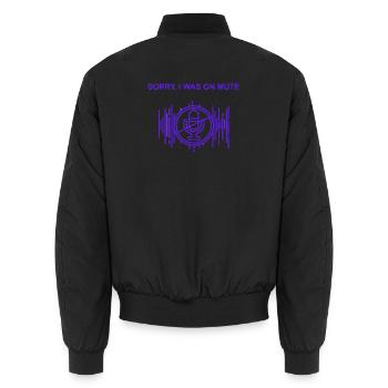 Entschuldigung, ich war wieder stumm - Unisex Bomberjacke - Schwarz - Hinten - AI Model Male 185 light (185cm)