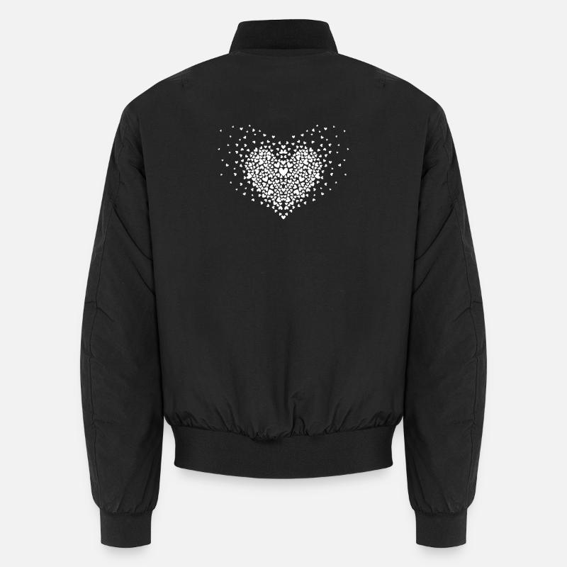 Herz Explosion weiß - Unisex Bomberjacke - Schwarz
