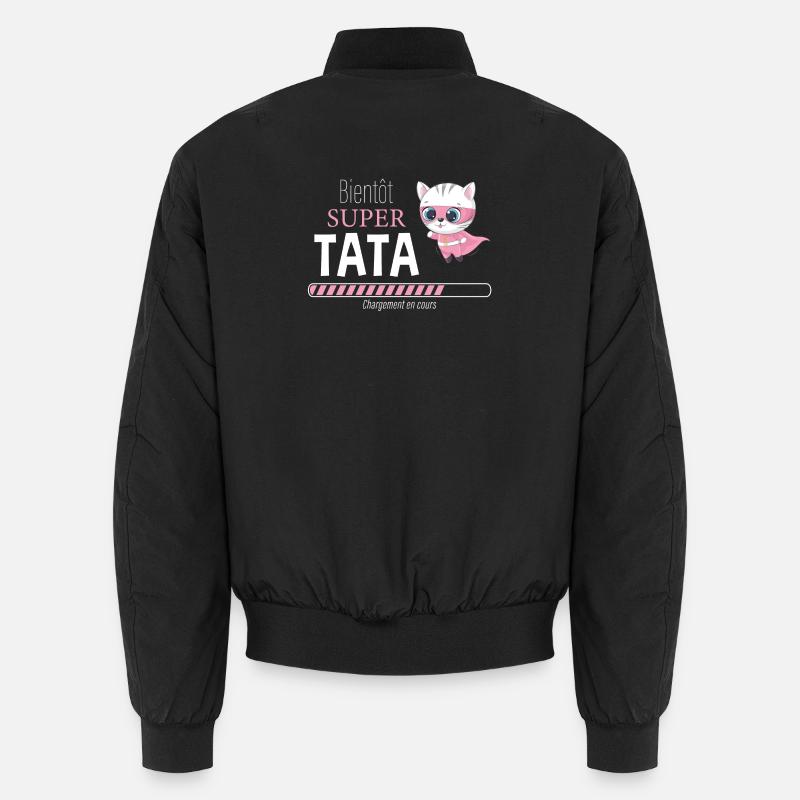 bientôt super tata chaton - Bomber unisexe - noir