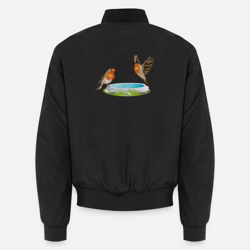 Bird potions with two fun robins Unisex Bomber Jacket