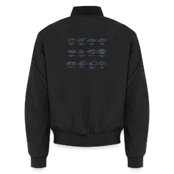 Boote Segeln Knoten Knotenkunde Geschenke - Unisex Bomberjacke - Schwarz - Hinten - AI Model Male 185 light (185cm)