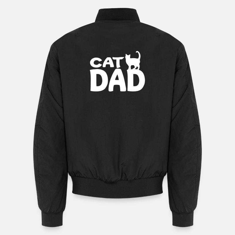 Daddy Cat Silhouette White Unisex Bomberjacke