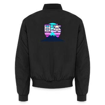 Japan Vaporwave - Unisex Bomberjacke - Schwarz - Hinten - AI Model Male 185 light (185cm)
