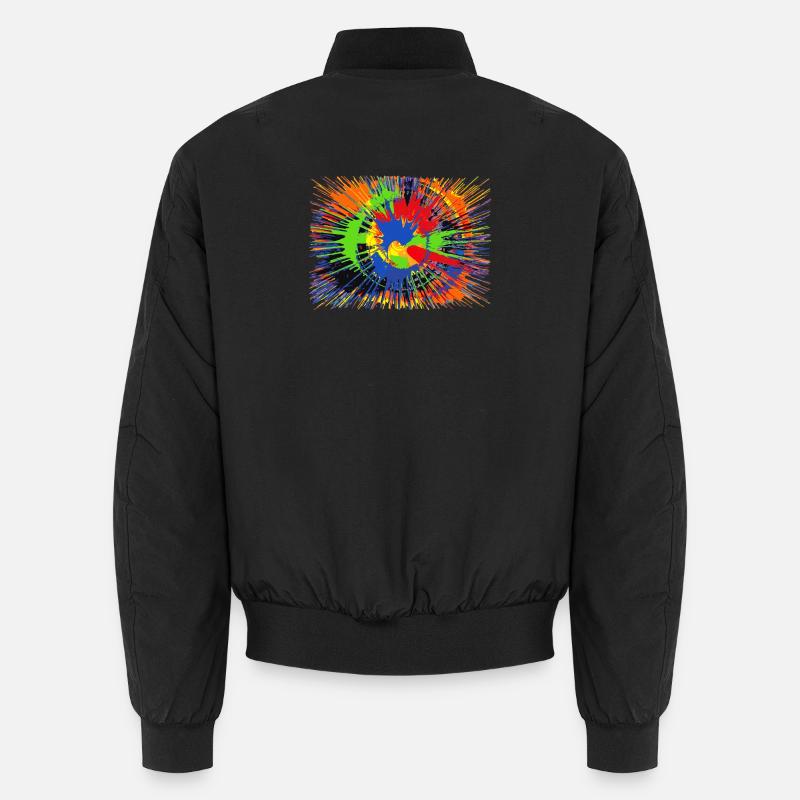 Blobs of colour - Unisex Bomber Jacket - black