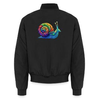 Schnecke - Unisex Bomberjacke - Schwarz - Hinten - AI Model Male 185 light (185cm)