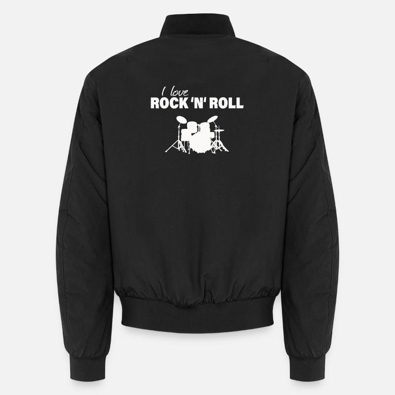 Rock and Roll - Unisex Bomber Jacket - black