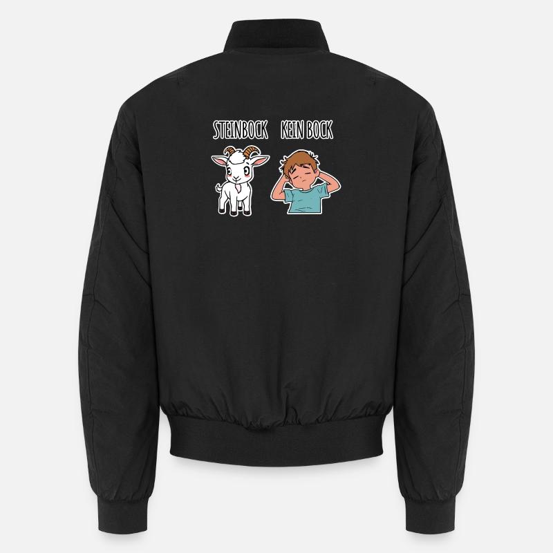 Steinbock - Kein Bock - verschiedene Dinge - Unisex Bomberjacke - Schwarz