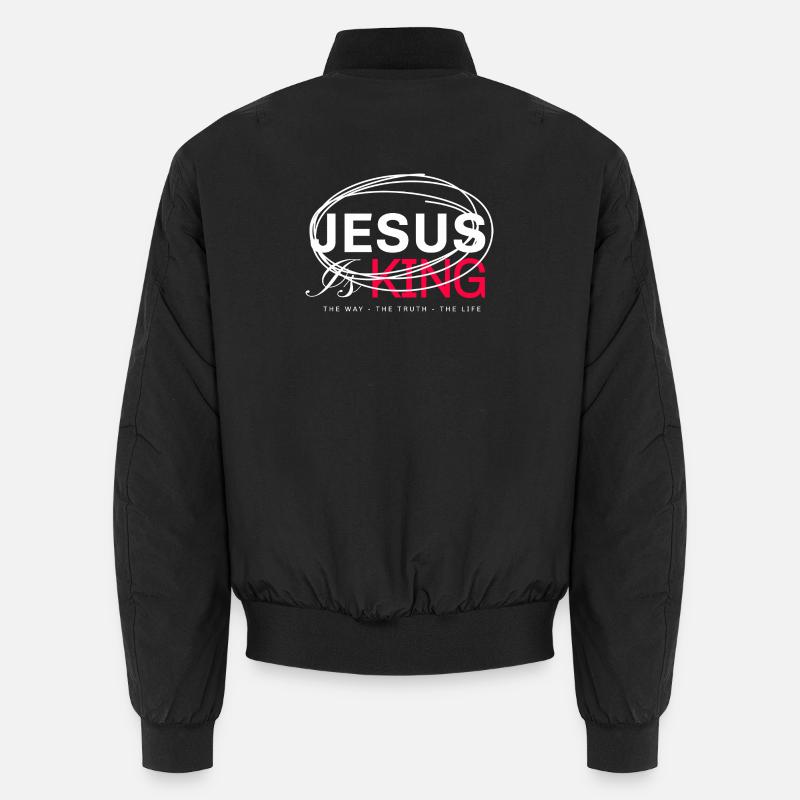 Jesus King Bold Typography Unisex Bomber Jacket
