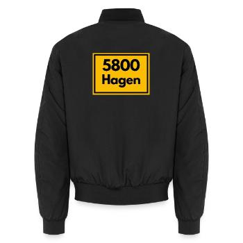 ANCIEN CODE POSTAL RETRO 5800 HAGEN STOLZ - Bomber unisexe - noir - Dos - AI Model Male 185 light (185cm)