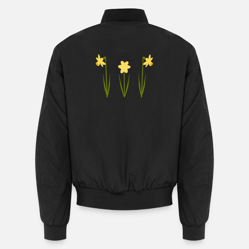 March Birthday Birth Flower Daffodils in Bloom Unisex Bomber Jacket