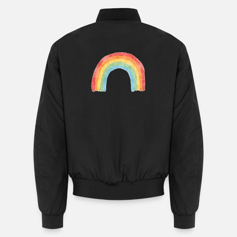 Regenbogen - Unisex Bomberjacke - Schwarz