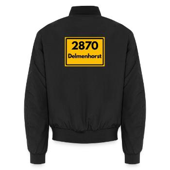 ANCIEN CODE POSTAL RÉTRO 2870 DELMENHORST - Bomber unisexe - noir - Dos - AI Model Male 185 light (185cm)