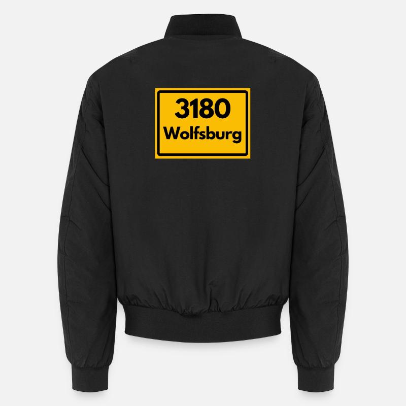 OLD POSTCODE POSTCODE RETRO 3180 WOLFSBURG - Unisex Bomber Jacket - black