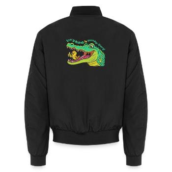 Crocodile et Oiseau : Tout est parfait ! - Bomber unisexe - noir - Dos - AI Model Male 185 light (185cm)