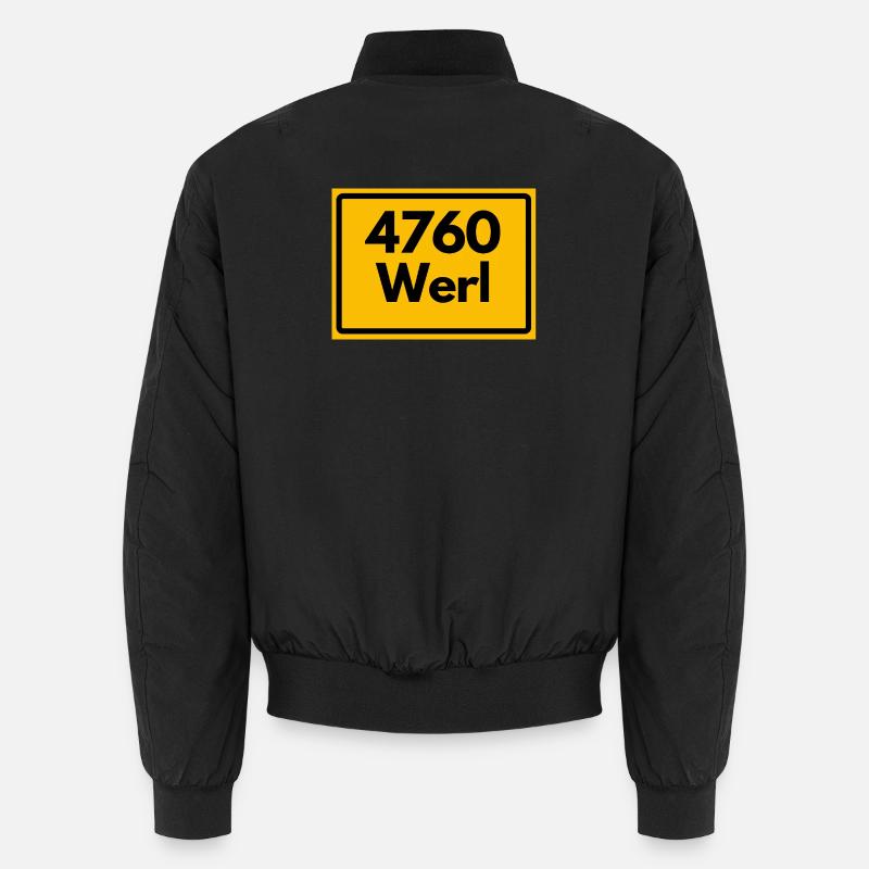 ALTE POSTLEITZAHL PLZ RETRO 4760 WERL - Unisex Bomberjacke - Schwarz