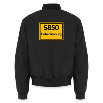 ALTE POSTLEITZAHL PLZ RETRO 5850 HOHENLIMBURG - Unisex Bomberjacke - Schwarz - Hinten - AI Model Male 185 light (185cm)