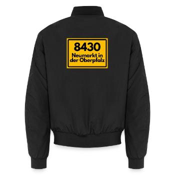 ALTE POSTLEITZAHL 8430 NEUMARKT IN DER OBERPFALZ - Unisex Bomberjacke - Schwarz - Hinten - AI Model Male 185 light (185cm)