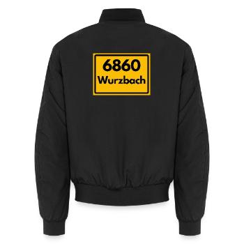 ALTE POSTLEITZAHL PLZ 6860 WURZBACH HEIMATSTOLZ - Unisex Bomberjacke - Schwarz - Hinten - AI Model Male 185 light (185cm)