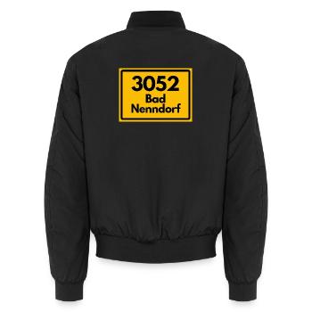 ALTE POSTLEITZAHL 3052 PLZ 31542 BAD NENNDORF  - Unisex Bomberjacke - Schwarz - Hinten - AI Model Male 185 light (185cm)