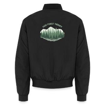 Harz Forest Therapy | Nature & Hiking - Unisex Bomberjacke - Schwarz - Hinten - AI Model Male 185 light (185cm)