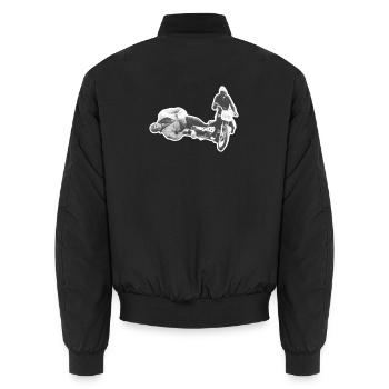 Vintage Seitenwagen-Wagmut auf Retro-Bike - Unisex Bomberjacke - Schwarz - Hinten - AI Model Male 185 light (185cm)